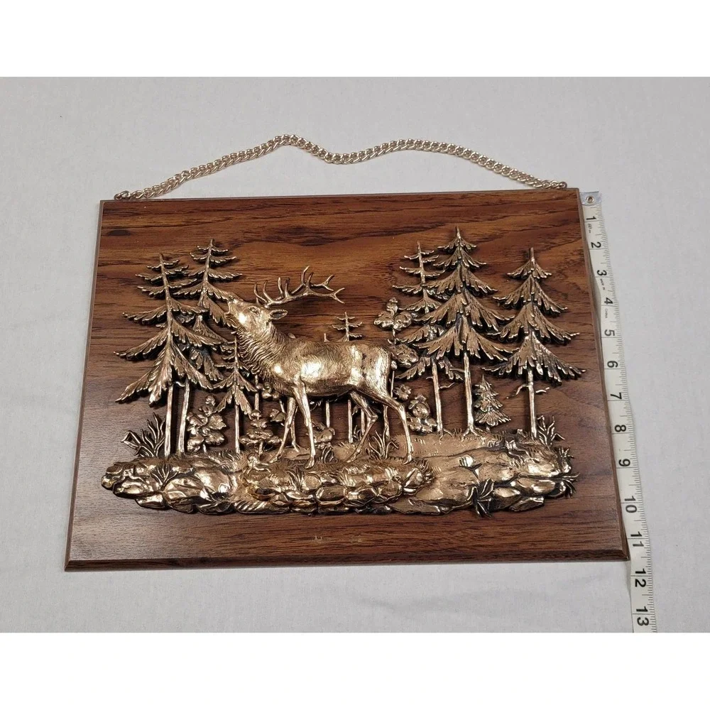 A&F Art Vintage 1970s Canadian 3D Wildlife Elk Wall Hanging Plaque 15x11 Inch